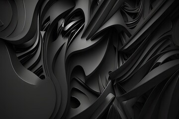 Poster - black abstract backdrop. Generative AI