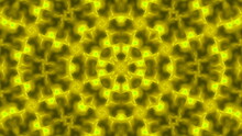 Yellow Kaleidoscope Background Effect. 2D Layout Illustration