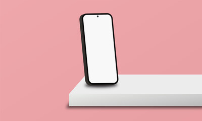 Poster - Smartphone mockup for applications ui presentation. Phone vector illustration.