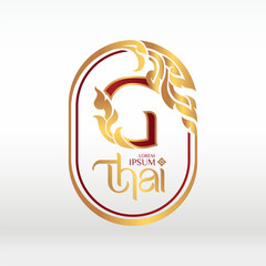 Wall Mural - concept of  letter G, logotype design  Thai art style 