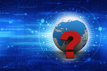 Poster - 3d rendering question mark sign