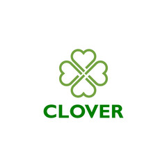 Wall Mural - Clover lucky logo design icon isolated on white background