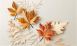 Maple leaf flower made of paper craft, Generative AI