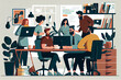 © surassawadee - Group Of Young Business People Working Together Sit At Office Desk Coworking Mix Race Creative Workers