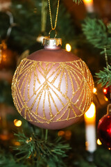 Wall Mural - Close-up to Christmas tree decoration