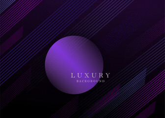 Wall Mural - Background with oblique stripes of blue and purple hue, round frame isolated