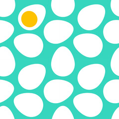 Wall Mural - Eggs seamless pattern. One egg with yolk.
