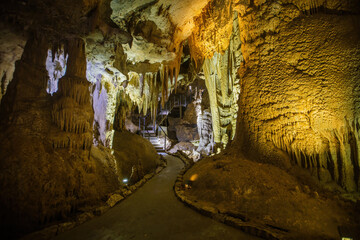 Poster - Inside touristic Prometheus Cave at Tskaltubo, Imereti region, Georgia