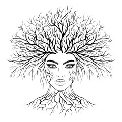 Poster - woman with a growing tree on her head