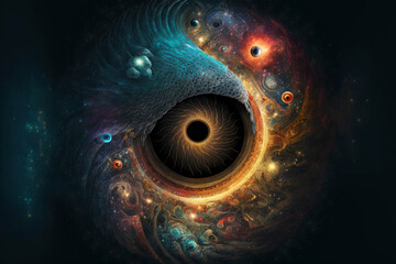 Wall Mural - Supernova, galaxy with black hole in space ,made with Generative AI
