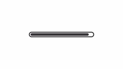 Fototapete - Animated line progress bar loader. Status. Simple black and white loading icon. 4K video footage with alpha channel transparency. Wait-animation progress indicator for web UI design