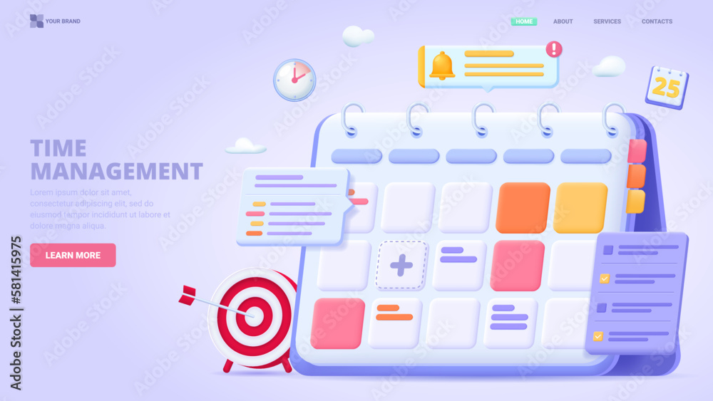 Organisation Time Table Schedule management, list of tasks online, time planning, checklist ...