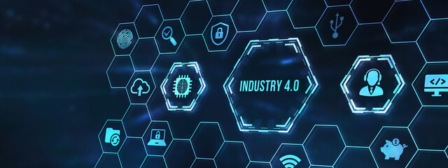 Internet, business, Technology and network concept.Industry 4.0 Cloud computing, physical systems, IOT, cognitive computing industry. 3d illustration.