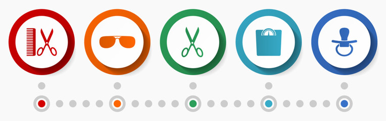 Leinwandbilder - Lifestyle vector icon set, beauty flat design buttons, infographic template.