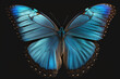 Blue Morpho Butterfly. Generative AI