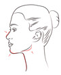 © doom.ko - aesthetic medicine before and after of a woman's profile. Line drawing vector illustration