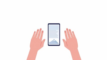 Poster - Animated creating responsive website. Cross-platform development. 2D cartoon flat character hands 4K video footage on white with alpha channel transparency. Concept animation for web design