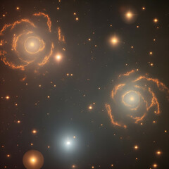 Wall Mural - background with stars and circles - Stars Galaxy Background - Generative AI