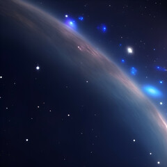Wall Mural - planet with stars - Stars Galaxy Background - Blue Space - Generative AI