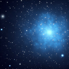 Wall Mural - starry night sky - Stars Galaxy Background - Blue Space - Generative AI