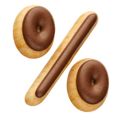 Wall Mural - Realistic percent symbol chocolate donuts in 3d render
