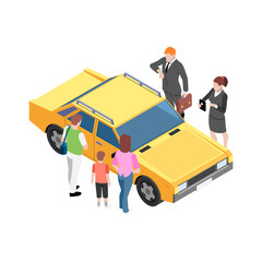 Wall Mural - Car Sharing Isometric Composition