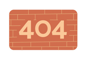 Poster - brick wall 404 page not found illustration. internet connection fail. brickwork texture flat vector 