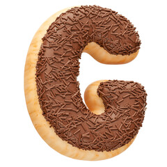 Wall Mural - Chocolate letter G with sprinkles in realistic 3d render