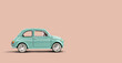 © Soho A studio - Miniature retro toy car on coral pink background with copyspace