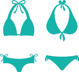 Sticker - underpants women's bikini panties bra elegant lingerie swimsuit silhouette