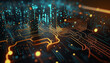 © Creative Team - Futuristic technology background, electronic motherboard, abstract background with high-tech technology texture wallpaper, generated ai