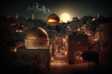 Jerusalem After Dark. Generative AI