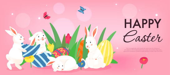 Poster - Happy Easter Horizontal Background