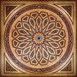 Islamic decorations in the dome of the Prophet's Mosque in Saudi Arabia