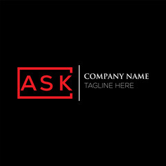 Fototapete - ASK letter logo design on black background. ASK creative initials letter logo concept. ASK letter design. ASK letter design on black background. ASK logo vector.
