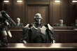 © ADDICTIVE STOCK - Generative AI illustration of robot in modern court