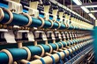 production of fabrics and clothing in weaving factory textile industry, created with generative ai