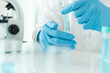 © Shisu_ka - Scientist analyze biochemical sample in advanced scientific laboratory. Medical professional check chemical mix microbiological developmental of viral. Biotechnology research in science lab. cosmetic