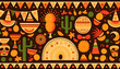 Mexican holiday Cinco de Mayo pattern background