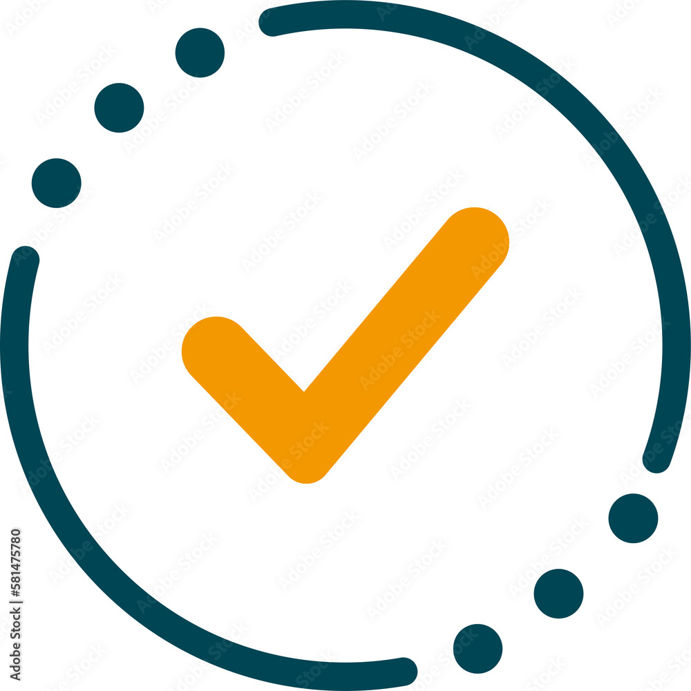 Checkmark and check icon. approve or deny line art vector color icon ...
