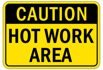 Wall Mural - Hot work area sign and labels