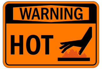 Wall Mural - Hot warning sign and labels