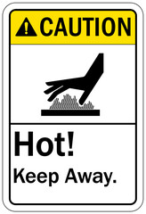 Wall Mural - Hot warning sign and labels hot, keep away