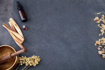 Wall Mural - palo santo in front of white background