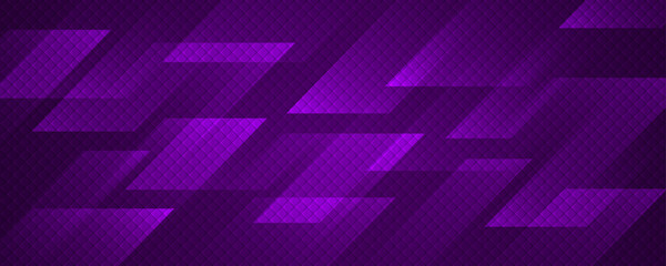 Poster - 3D purple techno abstract background overlap layer on dark space with lines effect decoration. Modern graphic design element motion style for banner, flyer, card, brochure cover, or landing page