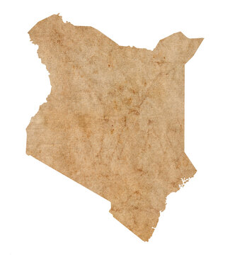 Fototapete - map of Kenya on old brown grunge paper	