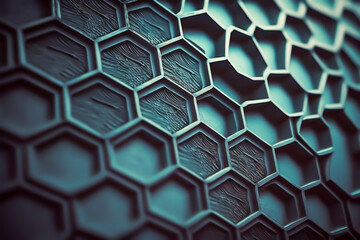 Wall Mural - Abstract hexagonal background, generative ai