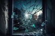 Broken window glass. Generative AI