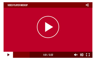 Poster - media app interface mockup. video player screen