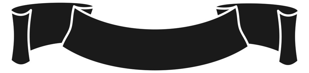 Wall Mural - black ribbon label. empty vintage banner scroll